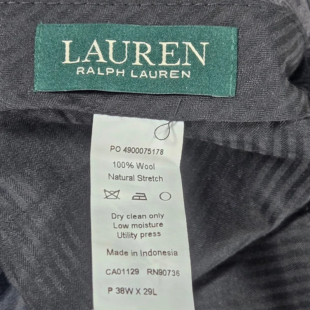 Lauren Ralph Lauren Mens 42R 38x29 Blue Windowpane‎ Check 100% Wool Suit